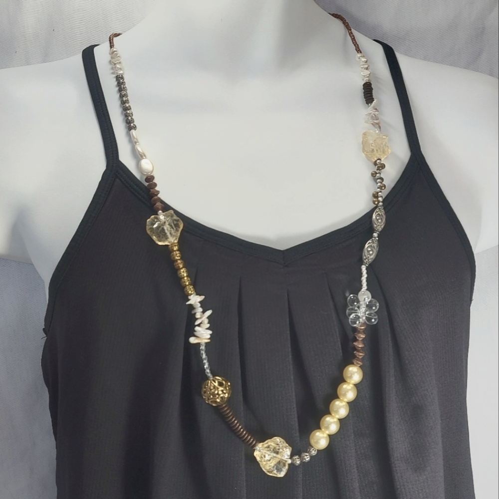 TRESKA Vintage Signed Statement Piece Handmade Original Beaded Necklace